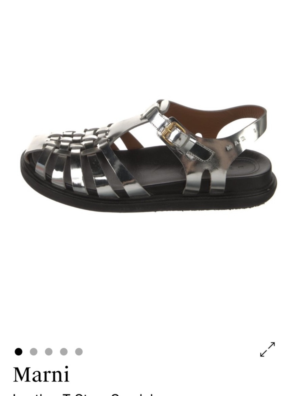 Marni Silver Metallic Woven Fisherman-style Sandals - Picture 5 of 9